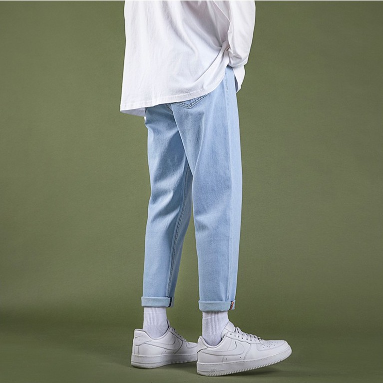 Quần Baggy Jeans Trơn Dáng Ống Côn Phong Cách Hàn Quốc Giá Tốt Tại Baggy Store 88