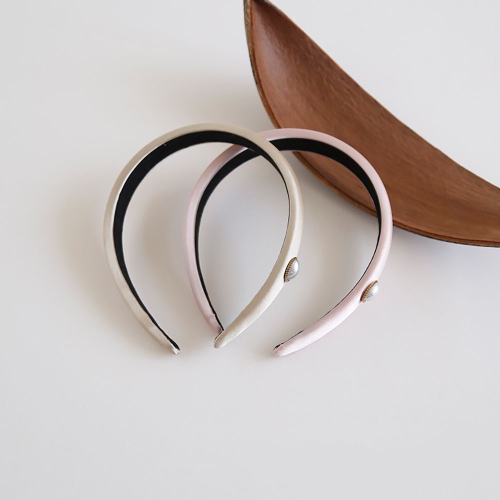 Băng đô cài tóc vải satin đính ngọc trai nhân tạo nhiều màu phong cách Hàn Quốc cổ điển thời trang cho nữ