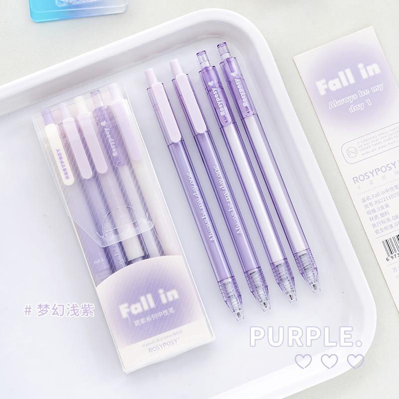 Bộ Bút Mực Gel Dạng Nhấn 3 Phong Cách Màu Tươi Mới Macron Dành Cho Học Sinh