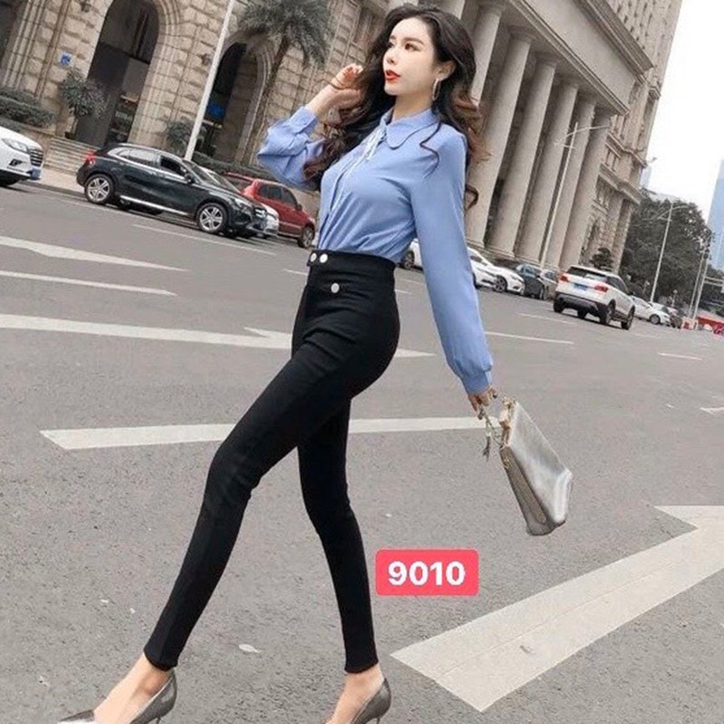 Quần kaki dài lưng cao BGD mix khuy màu đen size S,M,L MT927 hàn quốc chuẩn store freeship 50k