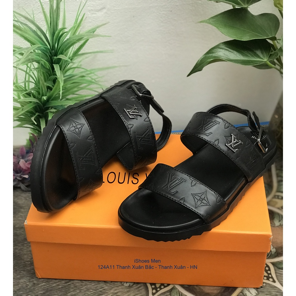 Dép Sandal Nam, Dép quai hậu nam LV D&amp;G da thật đế cao su cao cấp bảo hành 12 tháng