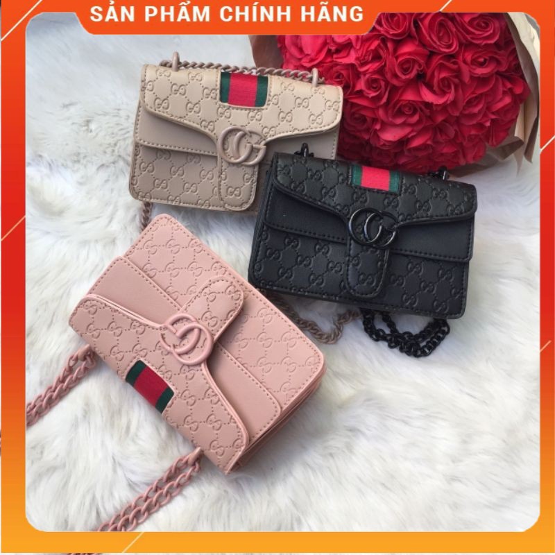 Túi Xách Nữ Đeo Chéo Hàng Hiệu Cao Cấp 💖 𝑭𝑹𝑬𝑬𝑺𝑯𝑰𝑷 💖 Khóa Gập Phối Xích Và Logo Cực Hot