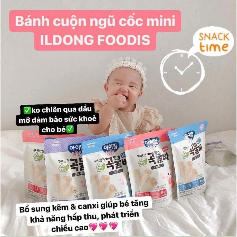 Bánh Cuộn Ngũ Cốc Mini Nhân Kem Ildong Hàn Quốc Cho Bé Ăn Dặm Bổ Sung Canxi Thơm Ngon Bổ Dưỡng