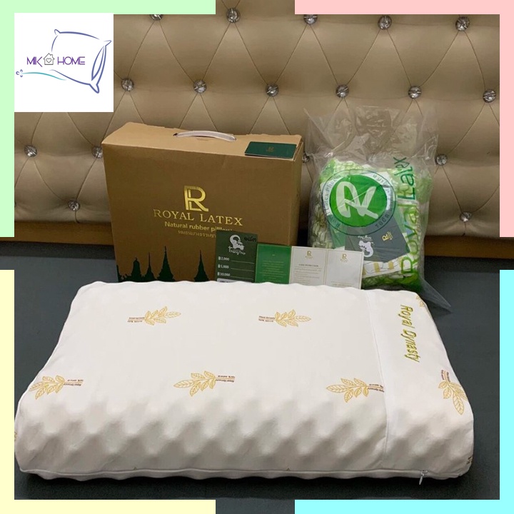 Gối cao su non Royal Latex Mikhome KT 40x60cm - Chất liệu cao su thiên nhiên siêu mềm mại tạo cảm giác thoải mái khi ngủ