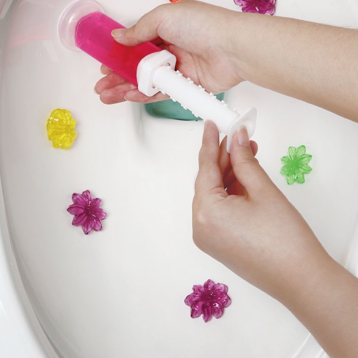 Gel thơm làm sạch khử mùi vệ sinh diệt khuẩn khử trùng bồn cầu, lavabo, bồn rửa mặt hình bông hoa KHÔNG KÈM THANH ĐẨY