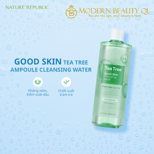 CHÍNH HÃNG:  Nước Tẩy Trang Nature Republic Tẩy Tế Bào Chết, Lầm Sạch Sâu Và Kháng Viêm Dành Cho Da Mụn 500ml