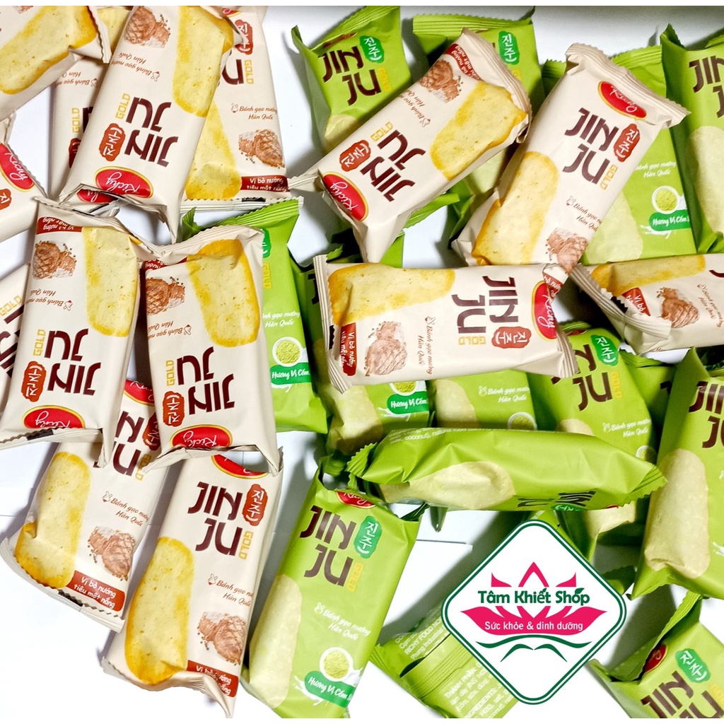 5/24 bánh gạo richy jinju 134,4 gr gói cốm sữa bò nướng tiêu