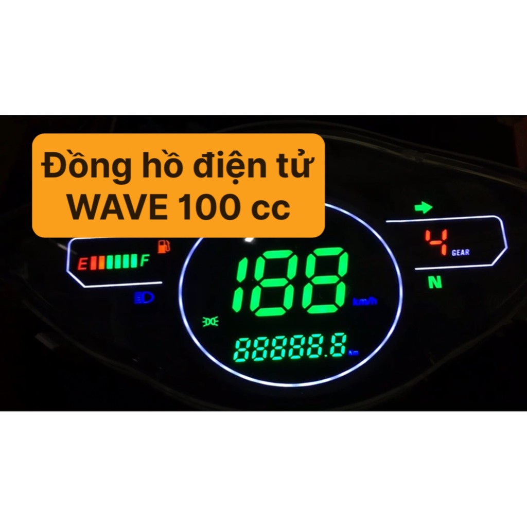 [CÓ VIDEO] Đồng hồ điện tử wave 100 cc cực đẹp giá rẻ , - Bảo hành 6 tháng- Đèn xe Việt