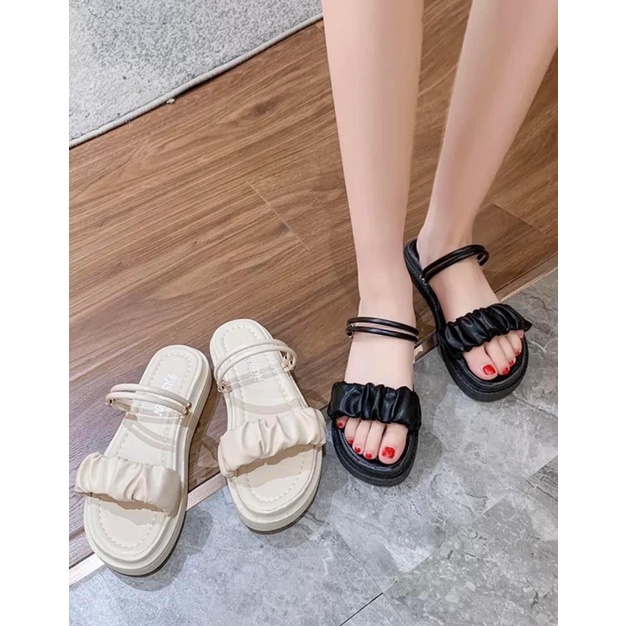 DÉP sandal BÁNH MÌ quay nhún 2 kiểu đi thời trang hè 2022 cho nữ-đế siêu nhẹ-