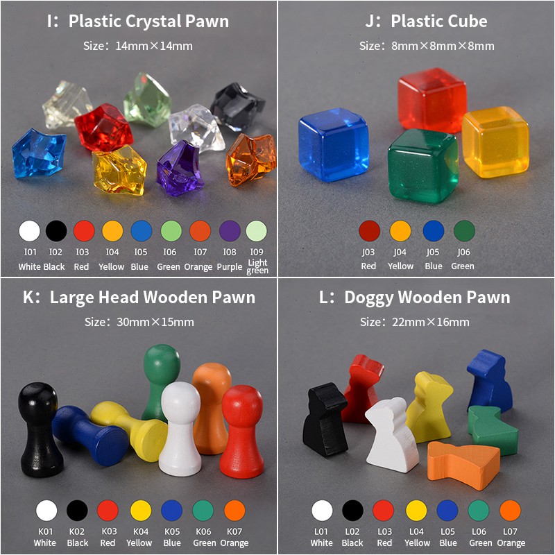 Phụ Kiện Súc Sắc/Quân Cờ Gifthing Bằng Nhựa Gỗ Với Nhiều Kiểu Dáng Và Màu Sắc Cho Board Game