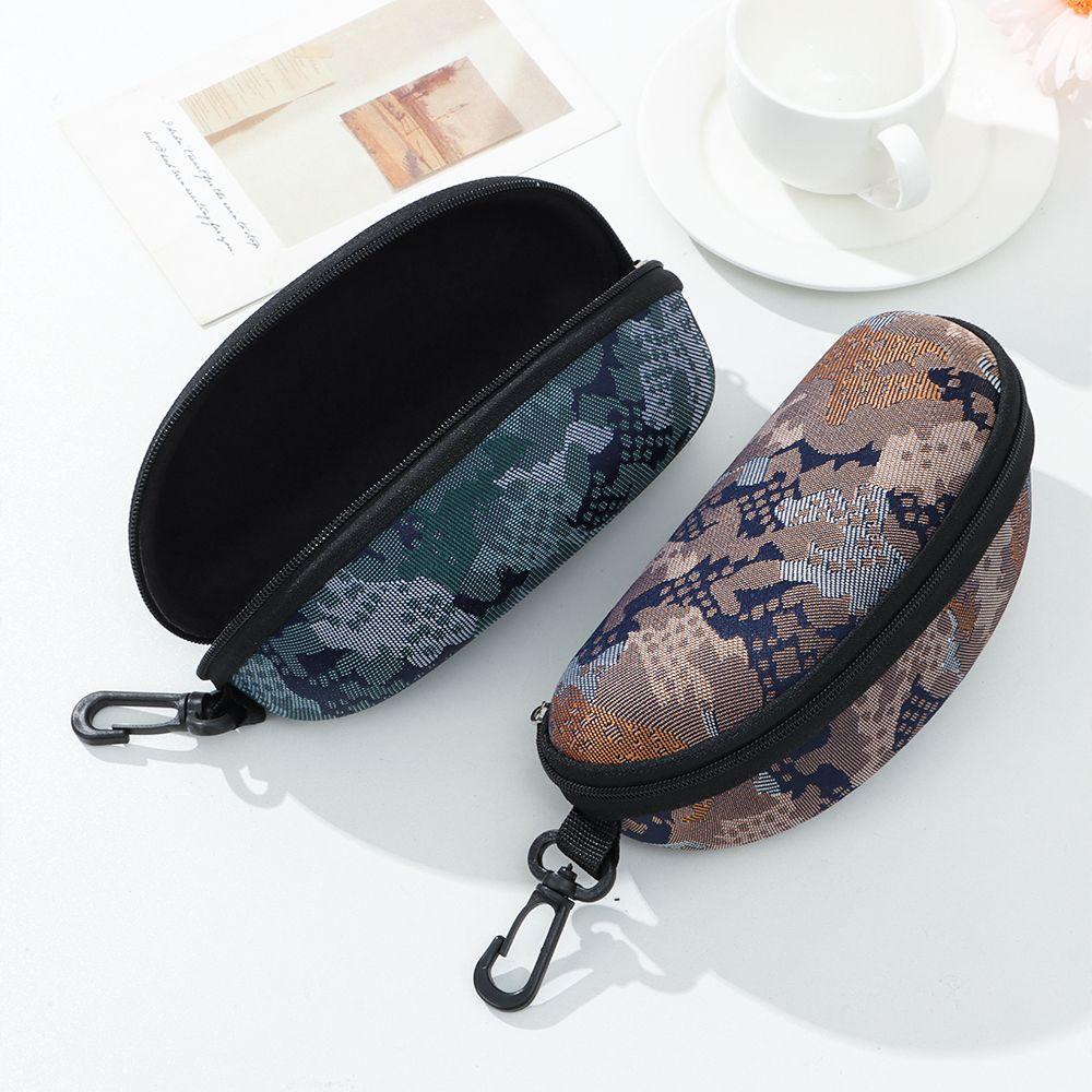 LUOL Hộp Đựng Mắt Kính Có Khóa Kéo Họa Tiết Rằn Ri Giá Đỡ