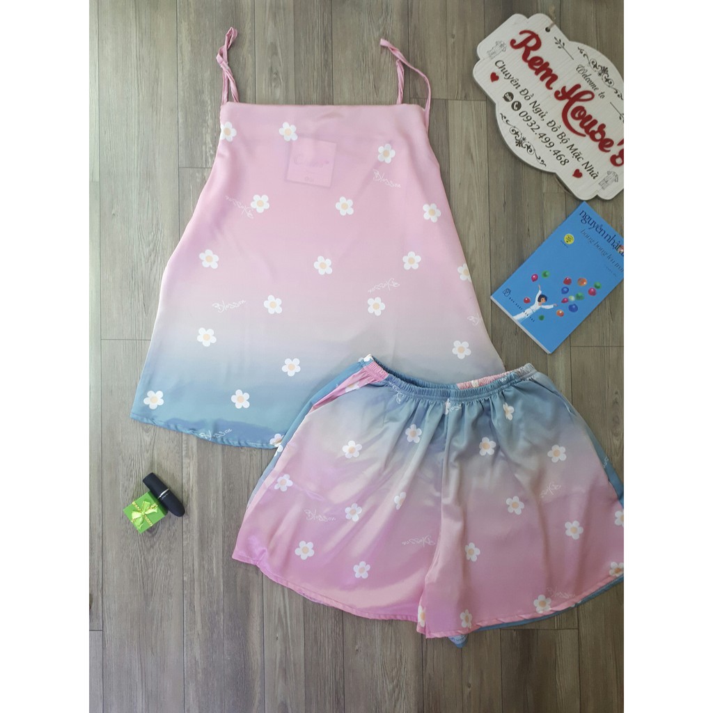 bộ lụa 2 dây lụa satin nhiều màu dễ thương | BigBuy360 - bigbuy360.vn