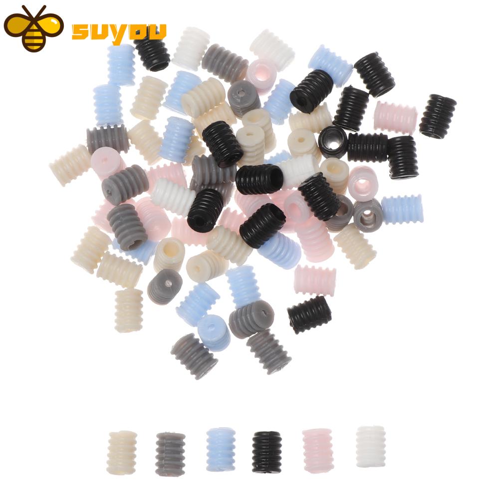 Set 100 Khóa Dây Rút Bằng Silicon Mềm Không Trượt Nhiều Màu Tùy Chỉnh Tiện Dụng Cho Người Lớn / Trẻ Em