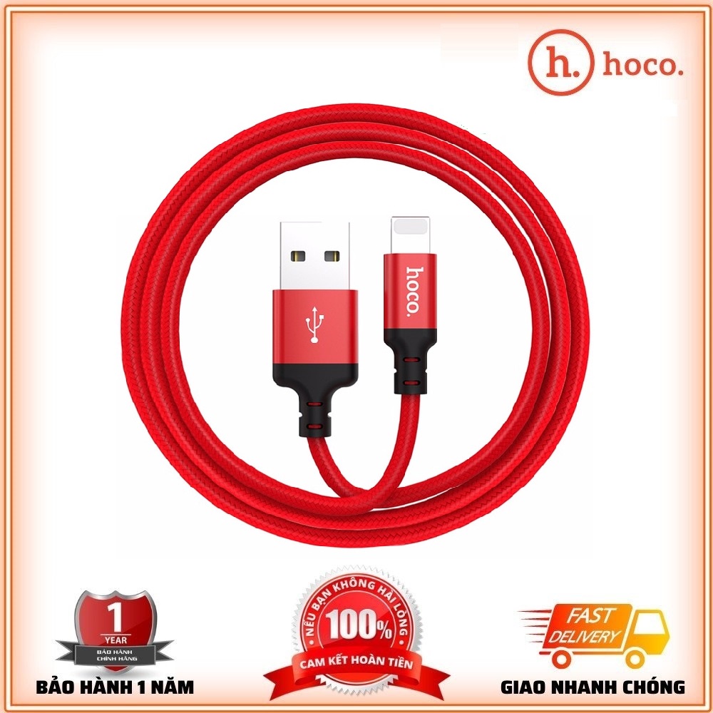 Dây Sạc Hoco X14 Chính Hãng Sạc Nhanh 2.4A Dây Dù Chống Đứt, Hỗ trợ Truyền dữ liệu tốc độ cao các thiết bị điện thoại