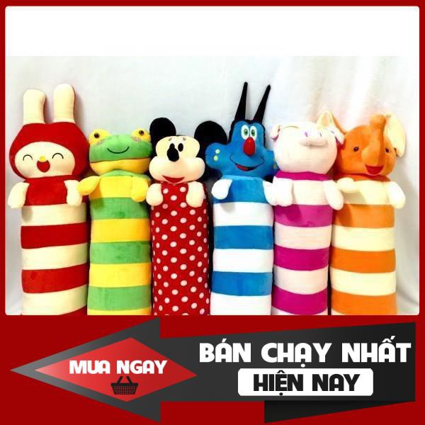 { BỘ 2 } Gối ôm hình hoạt hình cho bé cao cấp lót gòn siêu mềm mịn - gối ôm đáng yêu quà tặng cho bé