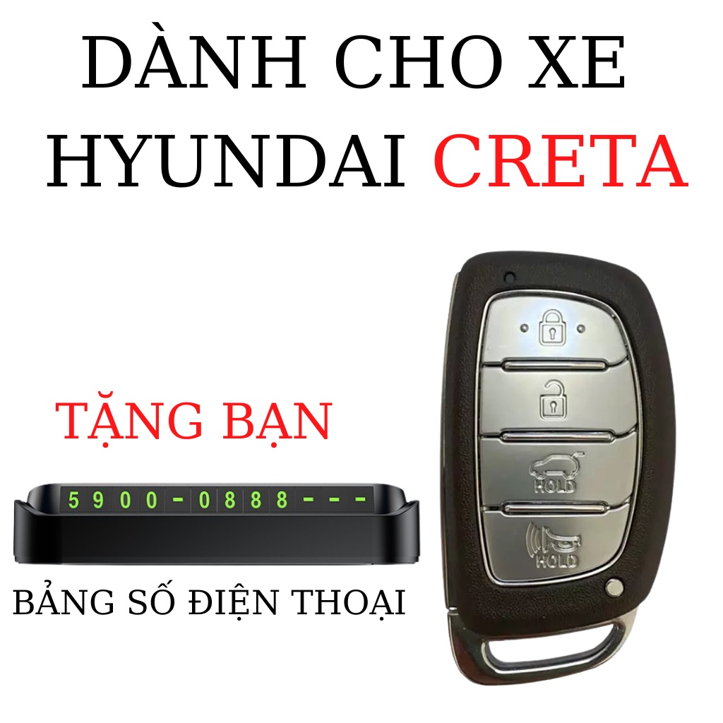 Bao da chìa khóa Creta,bọc chìa khóa hyundai Creta (HB4 Móc D Không Dây)