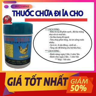 [thức ăn cho gà chọi] Th.uốc trị tiêu hóa đi ỉa phân xanh , phân trắng cho gà đá union sulfa lọ 100v