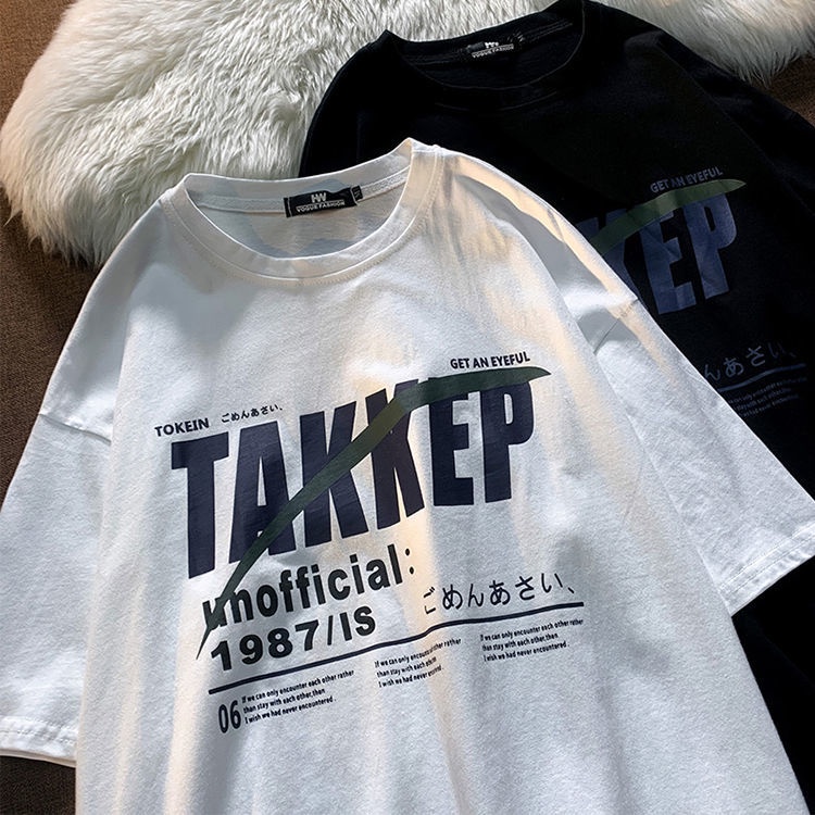 Áo Thun Tay Ngắn Dáng Rộng In Chữ Đơn Giản Thời Trang Mùa Hè Cho Nữ