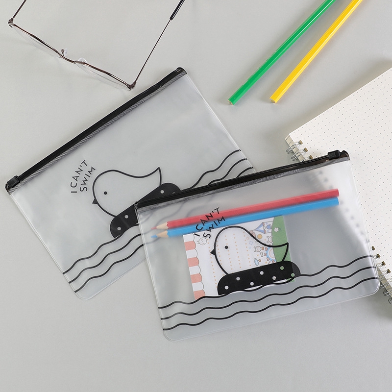 1 Máy Tính Sáng Tạo Gà Trong Suốt Túi Nhỏ Tươi Dung Tích Lớn Sinh Viên Dây Kéo Túi Đựng Bút Chì Túi Bảo Quản Túi Bút Chì