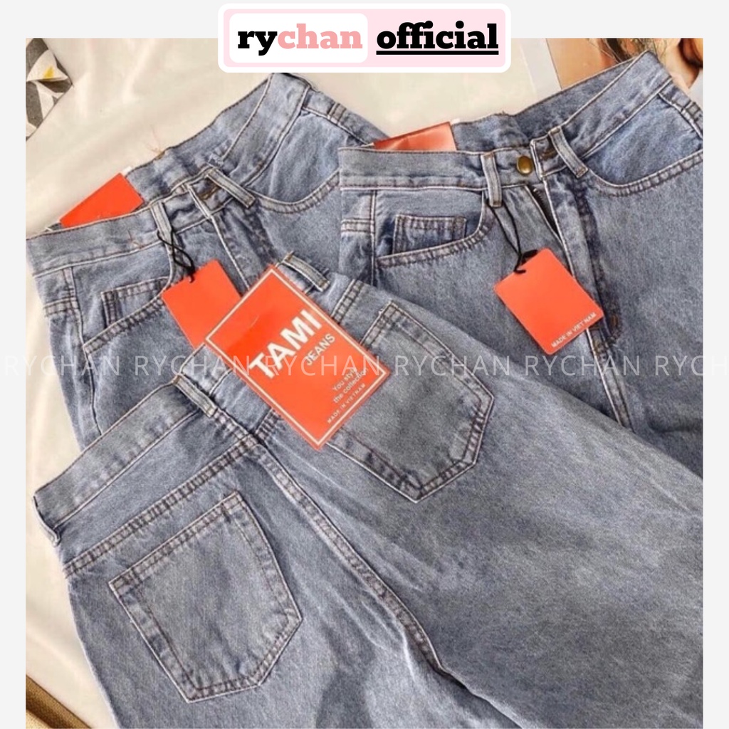 Quần jeans ống suông lật lai qq661