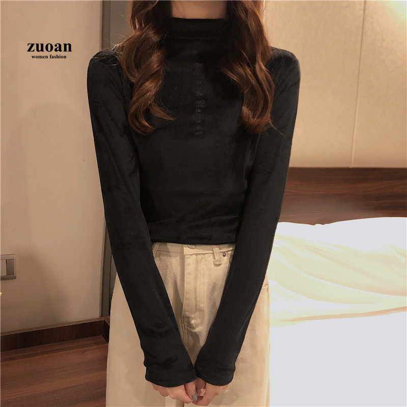 SUXI Áo Nữ Tay Dài Cổ Cao Thời Trang Quyến Rũ