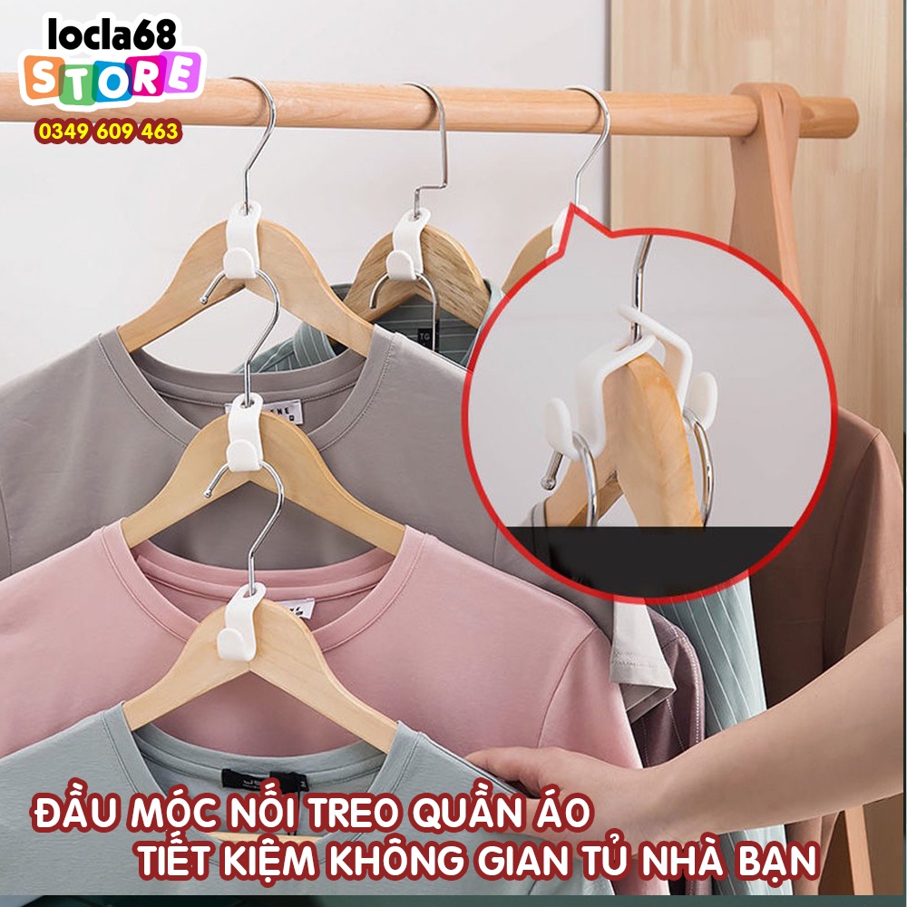 [Mã LIFEHLSALE2 giảm 10% đơn 0Đ] Đầu Nối Móc Treo Quần Áo Bằng Nhựa Đa Năng Tiết Kiệm Không Gian Tiện Lợi