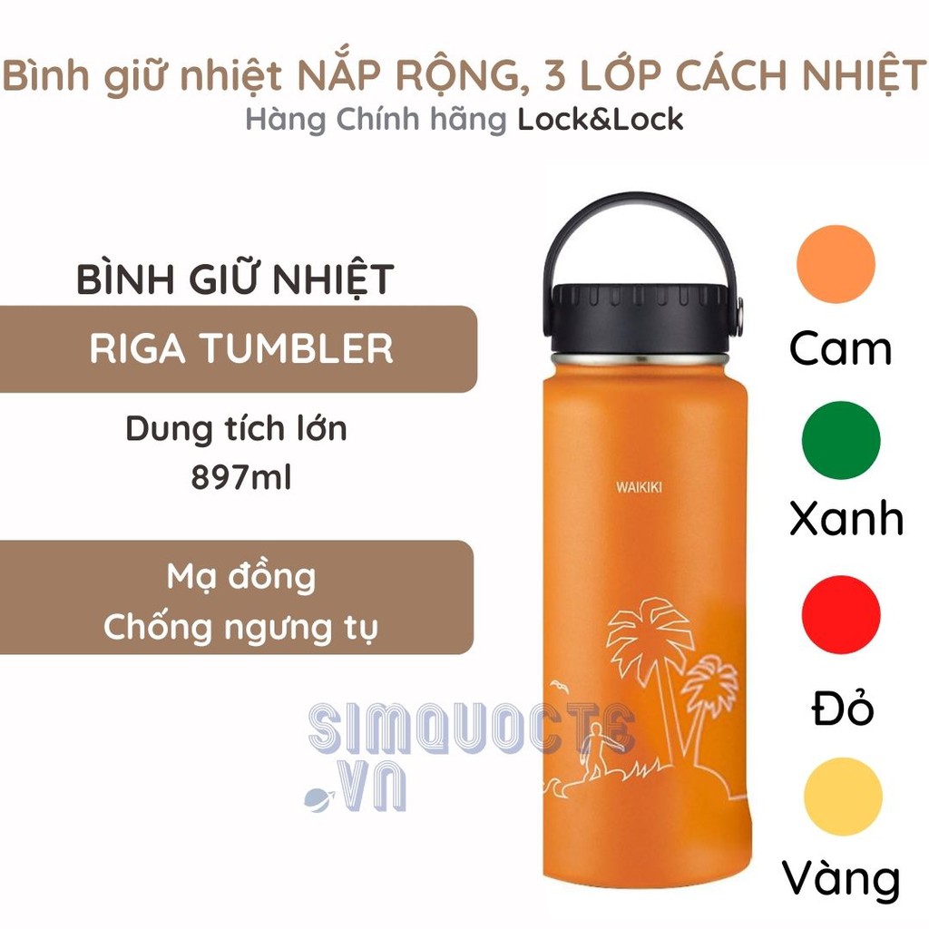 Bình giữ nhiệt Lock&amp;Lock RigaTumbler (897ml) - Hàng Chính Hãng