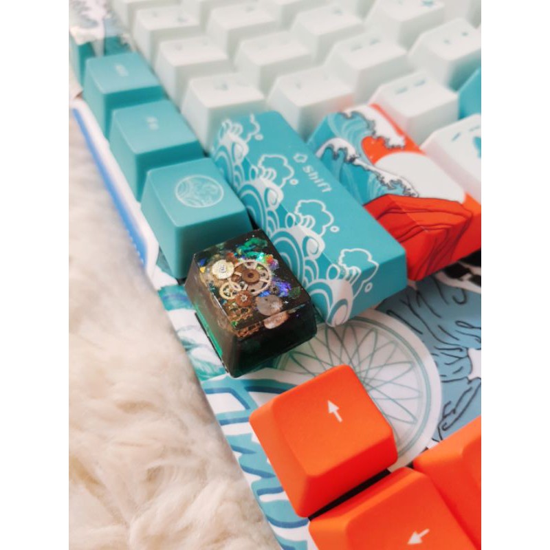 Keycap OEM 1.25u Resin Toxic Steampunk - Resin Nút bàn phím hình bánh răng nút Ctrl