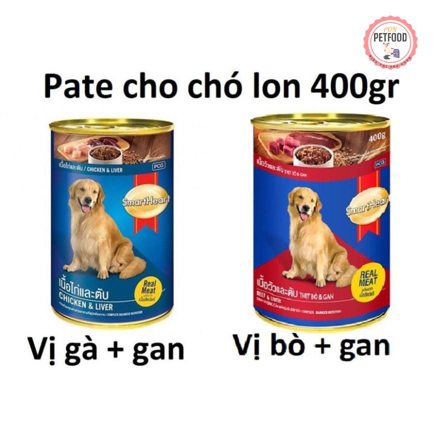 Pate cho chó dạng lon 400gr - Smartheart thức ăn mềm cho cún