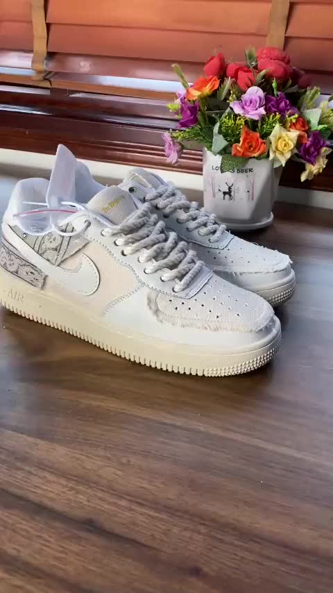 Giày thể thao AF1 dây thừng họa tiết Paisley màu kem, Giày sneaker thổ cẩm dây thừng  nam nữ full bill box đi siêu êm | BigBuy360 - bigbuy360.vn