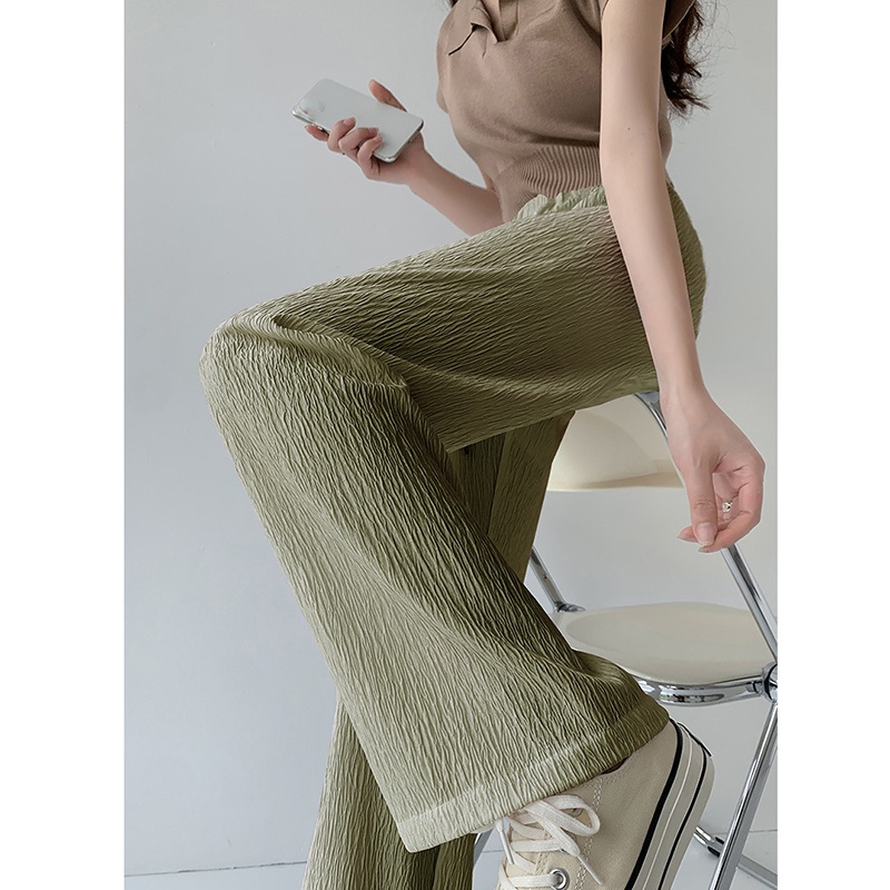 Quần thể thao IELGY dáng dài cạp cao ống rộng màu trơn thời trang cho nữ