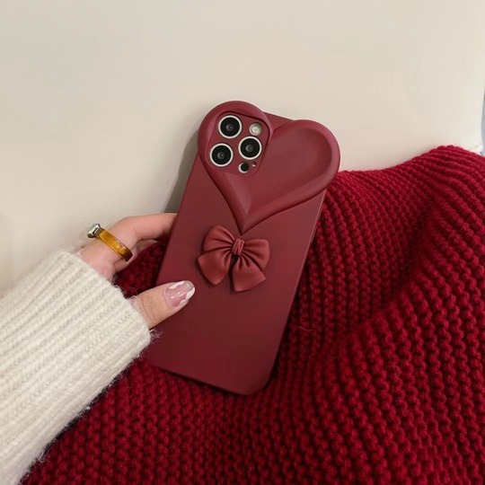 Ốp Điện Thoại Mềm Họa Tiết Nơ Đỏ Phong Cách Retro Cho iphone 13 promax X XS XR 11 11 pro 11 pro max12 pro 12 pro max