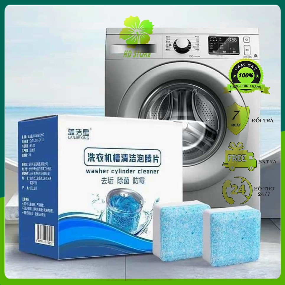 Viên Tẩy Vệ Sinh Lồng Máy Giặt Diệt khuẩn và Tẩy Chất Cặn Lồng Máy Giặt Hiệu Quả [Hộp 12 viên]