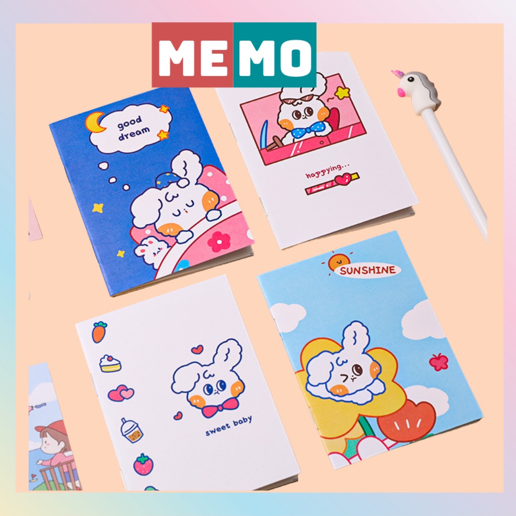 Sổ tay ghi chép, notebook, sổ tay mini cute MEMO 32 trang có dòng kẻ tiện dụng