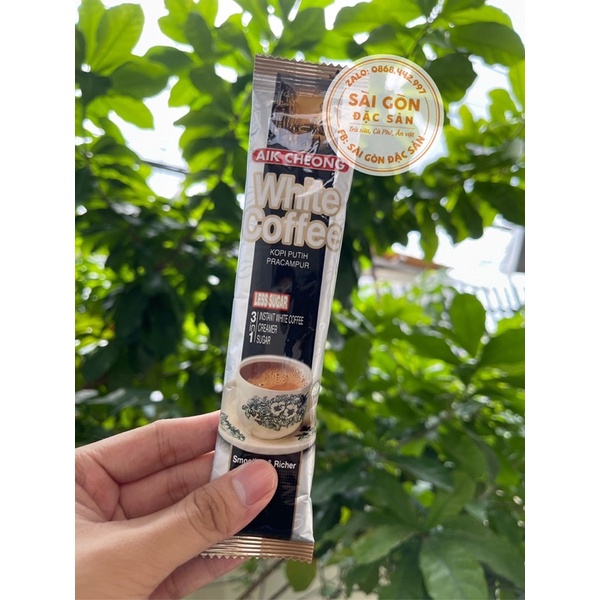 Cà phê trắng Malaysia Aik Cheong Ít đường White Coffee 15 Gói x 40Gam