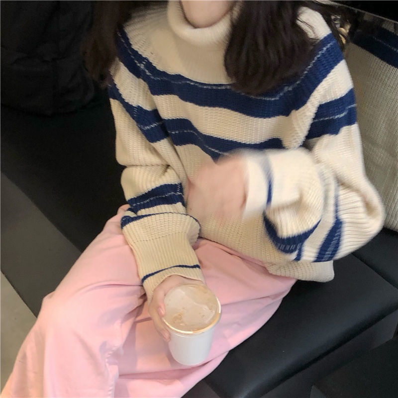 Áo nỉ nữ dài tay cổ cao thời trang Hàn