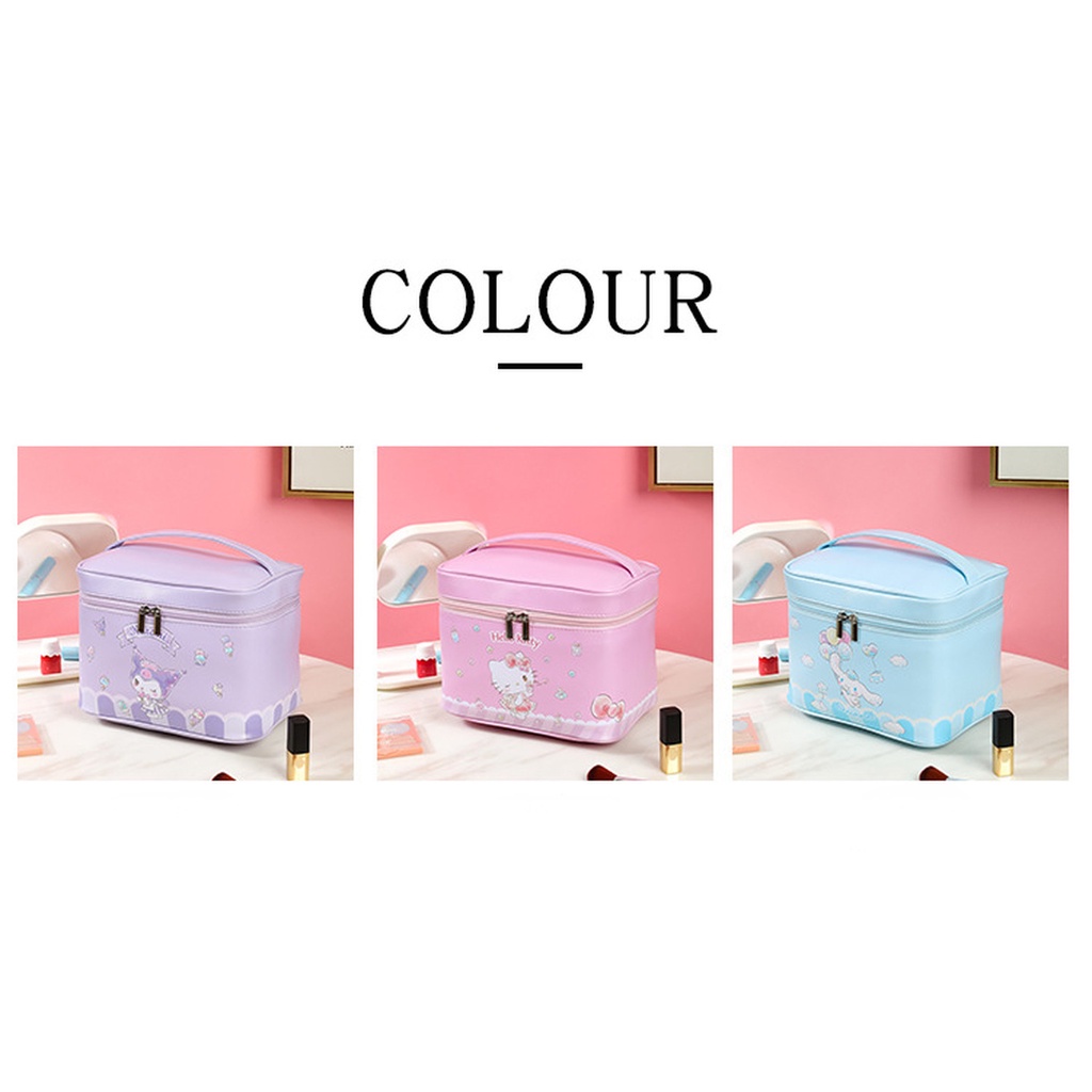 Túi Đựng Mỹ Phẩm Sức Chứa Lớn Họa Tiết Hoạt Hình Hello Kitty