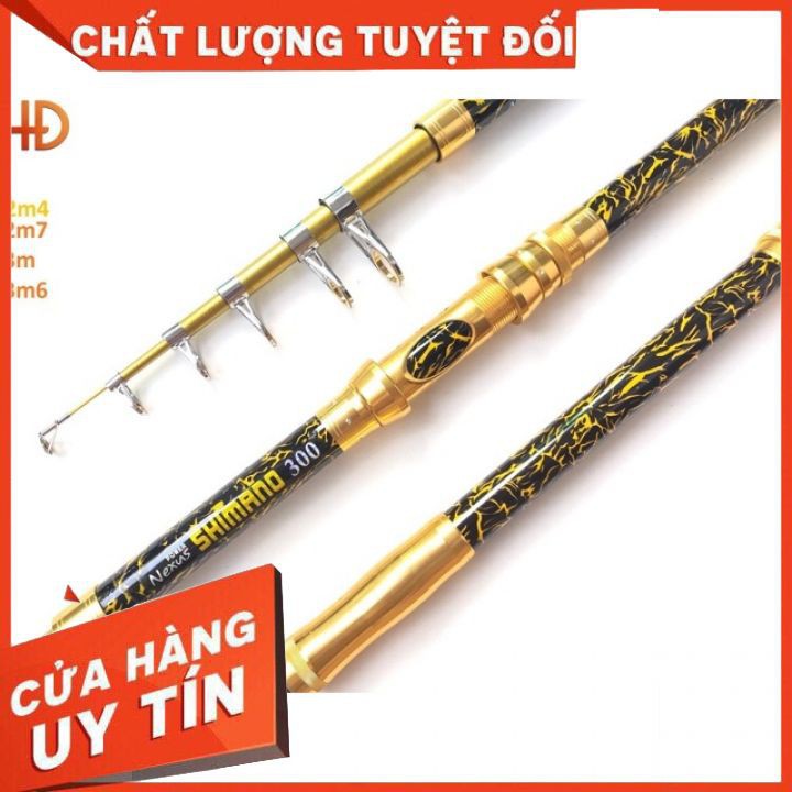 [Siêu Khỏe] Cần Rút SHIMANO Màu Vàng Hoa Siêu Chất Lượng Đủ Size