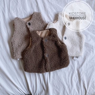 Áo gile lông cừu lót nỉ cho bé trai /bé gái ( ảnh chụp thật)