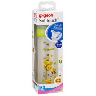 Bình sữa thuỷ tinh cổ rộng pigeon Plus 160ml/240ml Con Ong