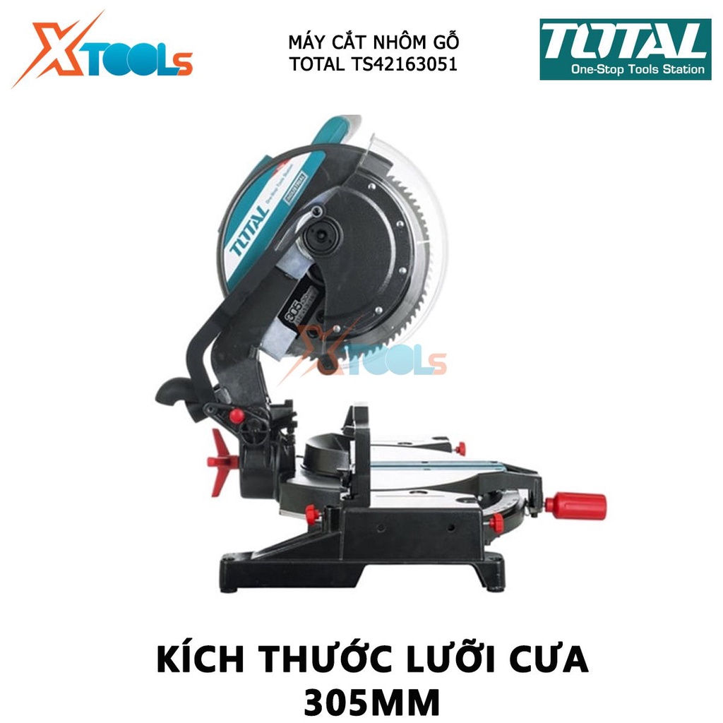 Máy cắt nhôm TOTAL TS42163051 máy cưa nhôm có công suất 1600W, 220-240V, Tốc độ không tải 2800rpm, 60x185mm cắt cơ khi