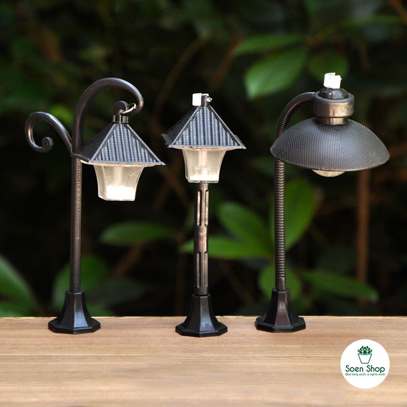 Phụ kiện Đèn đường Loại To (Có Sẵn Đèn Phát Sáng) trang trí phụ kiện tiểu cảnh, chậu cây cảnh để bàn, terrarium, sen đá