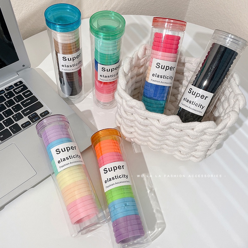 Bộ 24 Dây Cột Tóc Cao Su Co Giãn Thời Trang Hàn Quốc