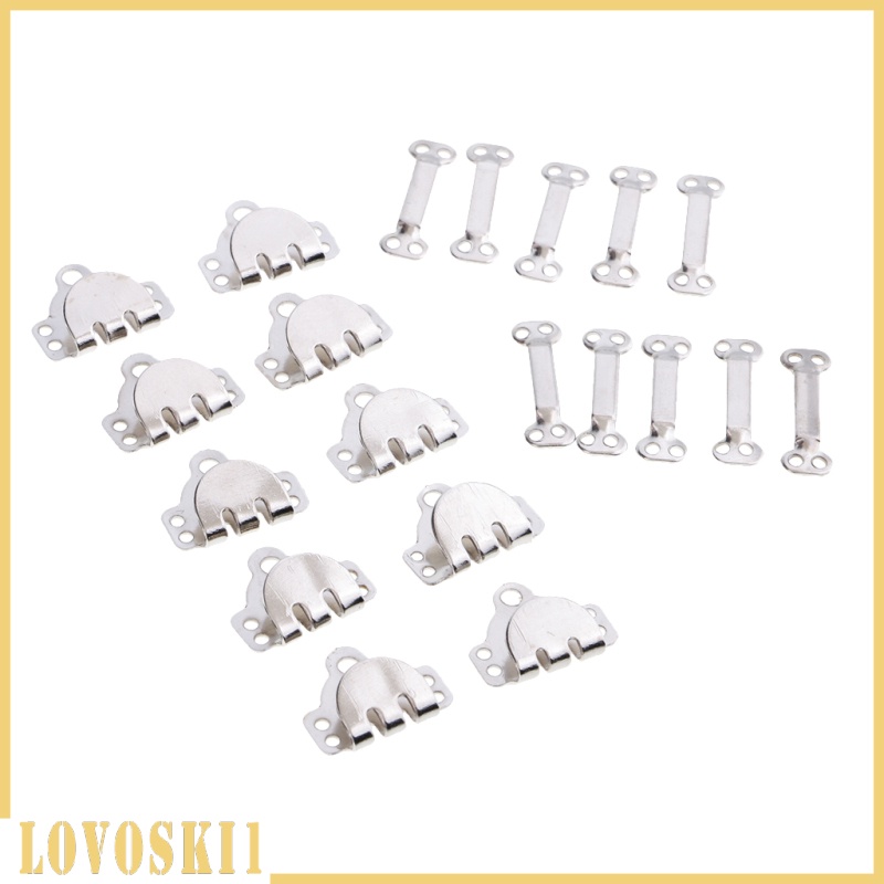 [LOVOSKI1]10 Sets Metal Sewing Hook &amp; Bar Skirts Trousers Fasteners DIY Crafts Silver