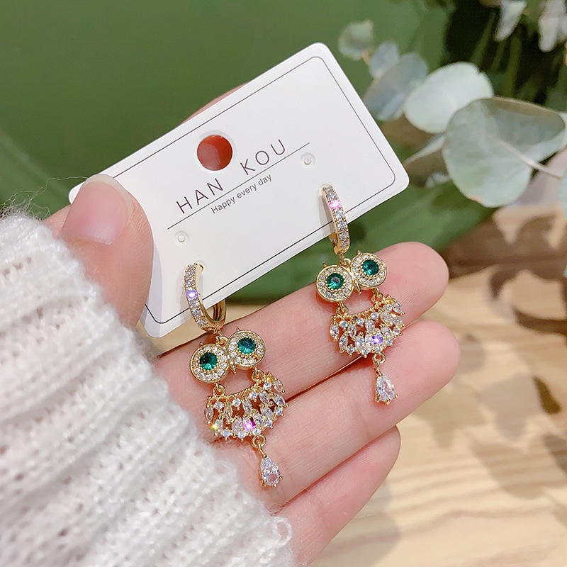 Bông Tai Hình Chim Cú Phong Cách Hàn Quốc Cổ Điển Dành Cho Nữ