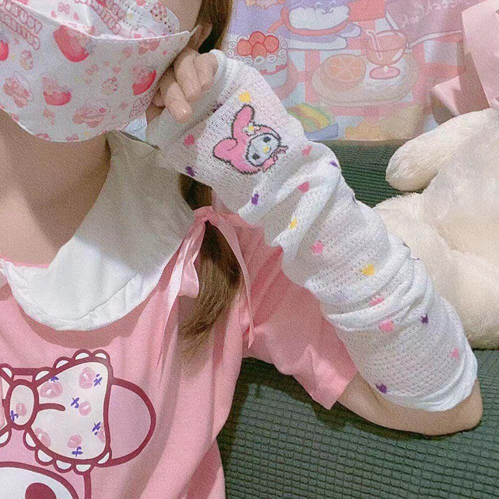 Đôi Găng Tay Giữ Ấm Chống Tia UV Hình Mèo Hoạt Hình Dễ Thương