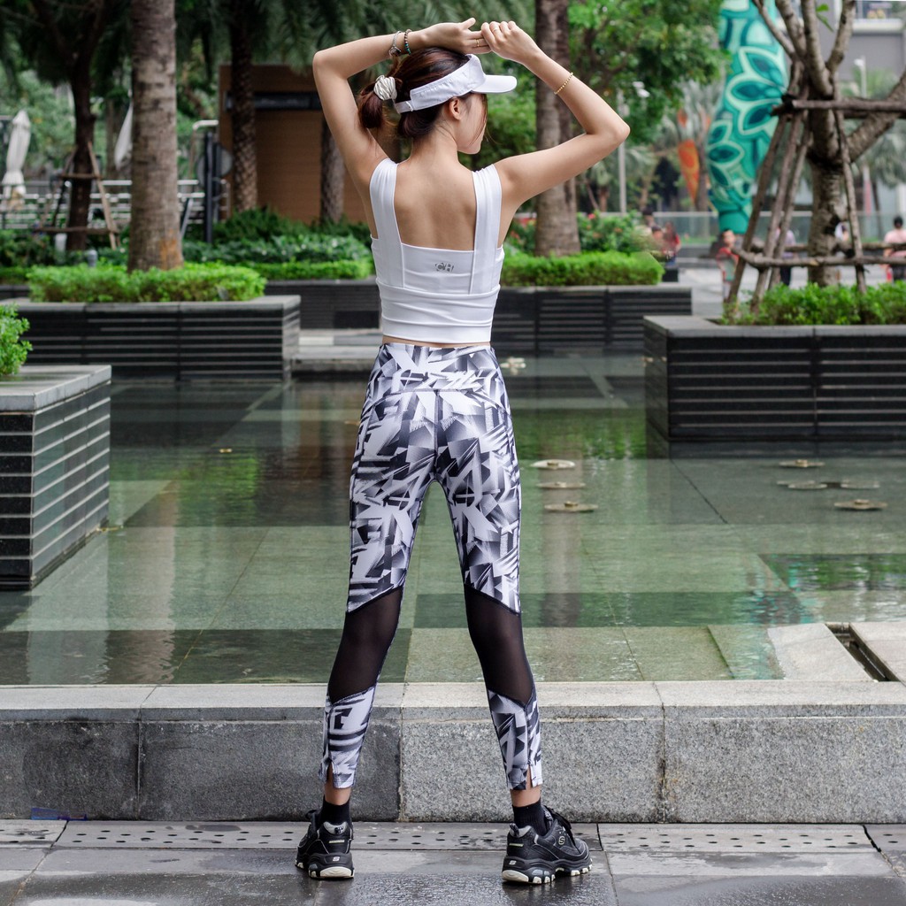 Quần Legging Cạp Cao Nữ Tập Gym Yoga Co Giãn Tốt, Mặc Ôm Dáng CH004