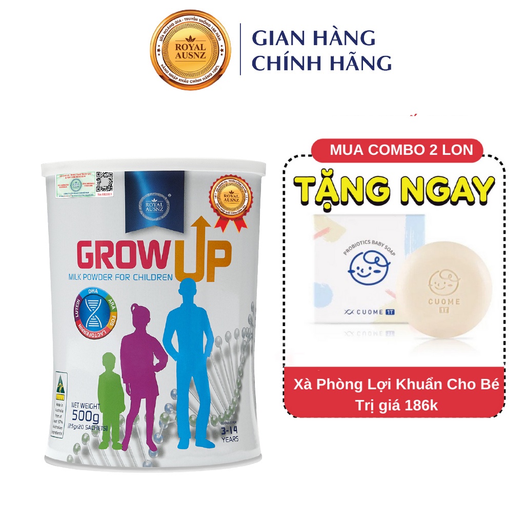 Sữa Bột Hoàng Gia Úc GROW UP MILK POWDER Hỗ Trợ Phát Triển Chiều Cao Cho Trẻ Từ 3-14 Tuổi 500g