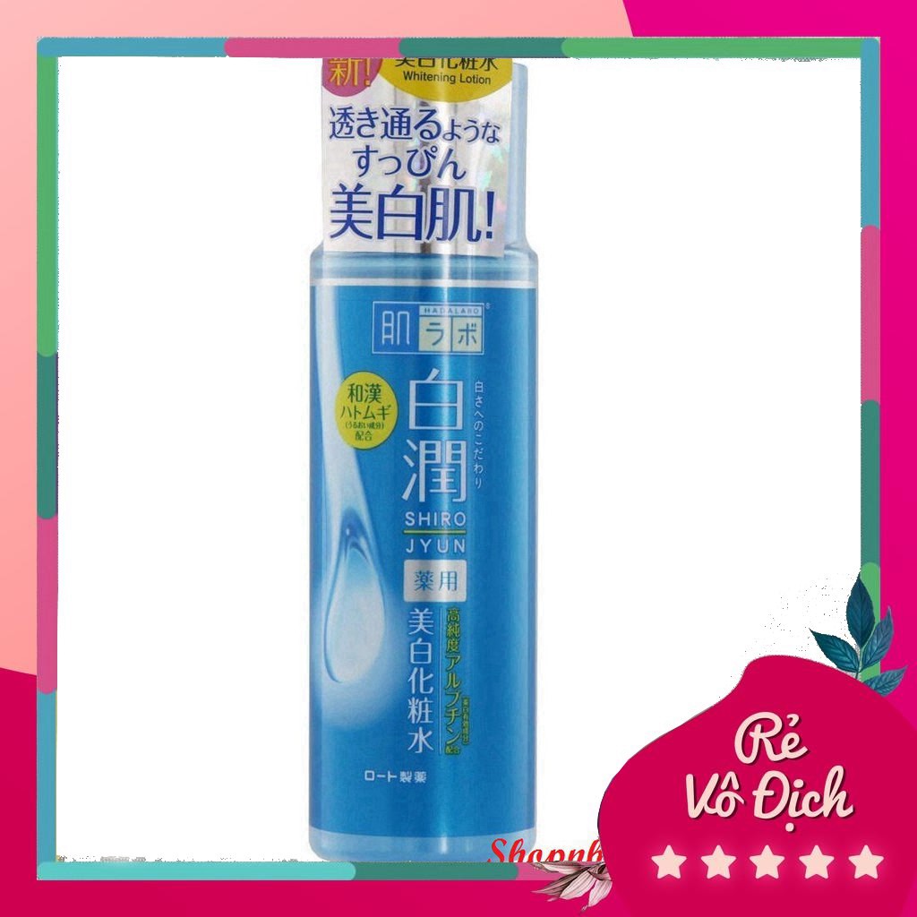 dhtn  Nước hoa hồng Hada Labo Gokujyun màu xanh dưỡng ẩm, trắng da 170ml