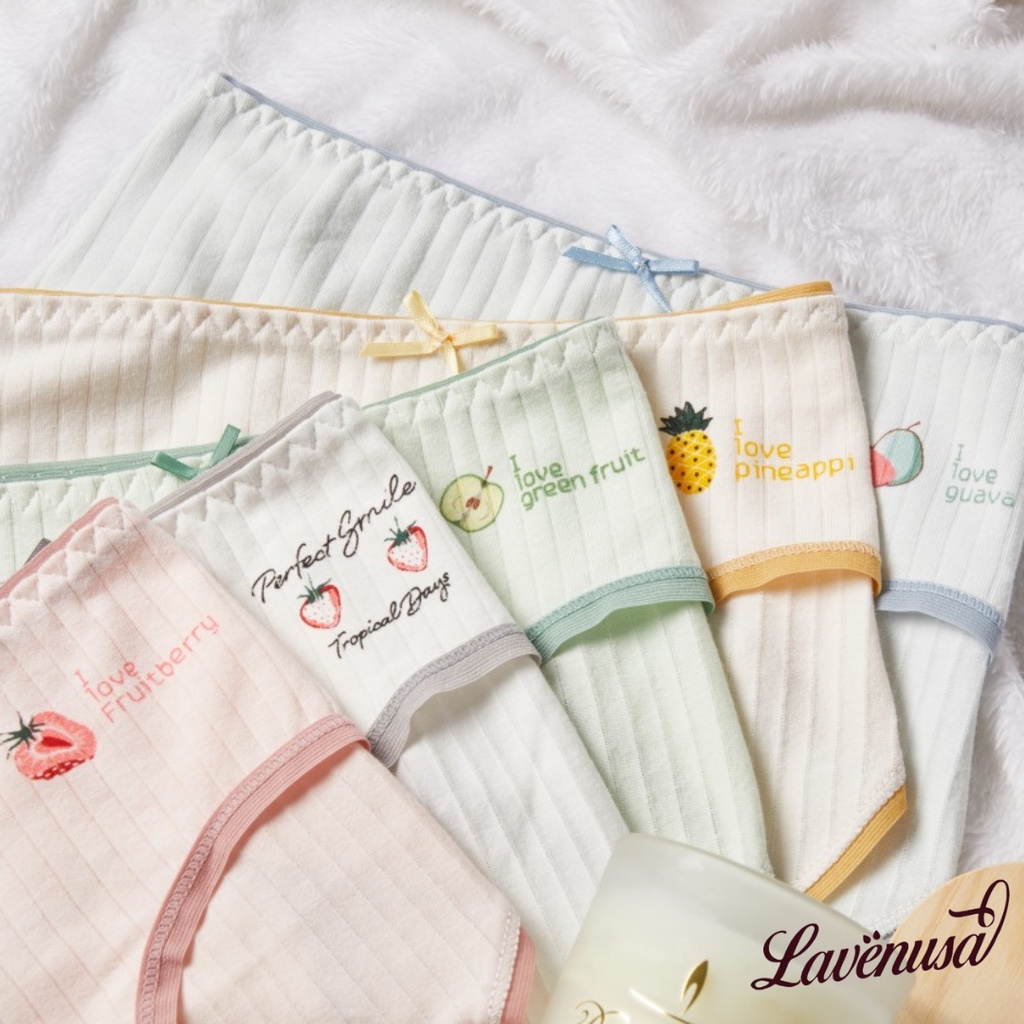 Quần lót nữ cotton hình hoa quả dễ thương kháng khuẩn thoáng khí LAVENUSA QL85